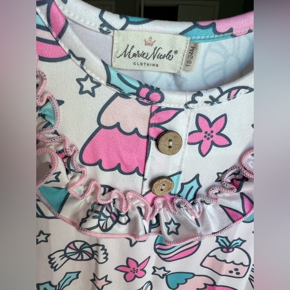 Marie Nicole Holiday Long Sleeved Jumpsuit Romper Size 18-24M GUC - Picture 4 of 10